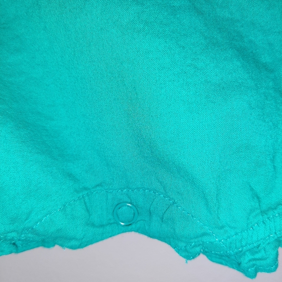 Gymboree Flamingo Flair Teal Ruffle Bubble Romper - Picture 4 of 5